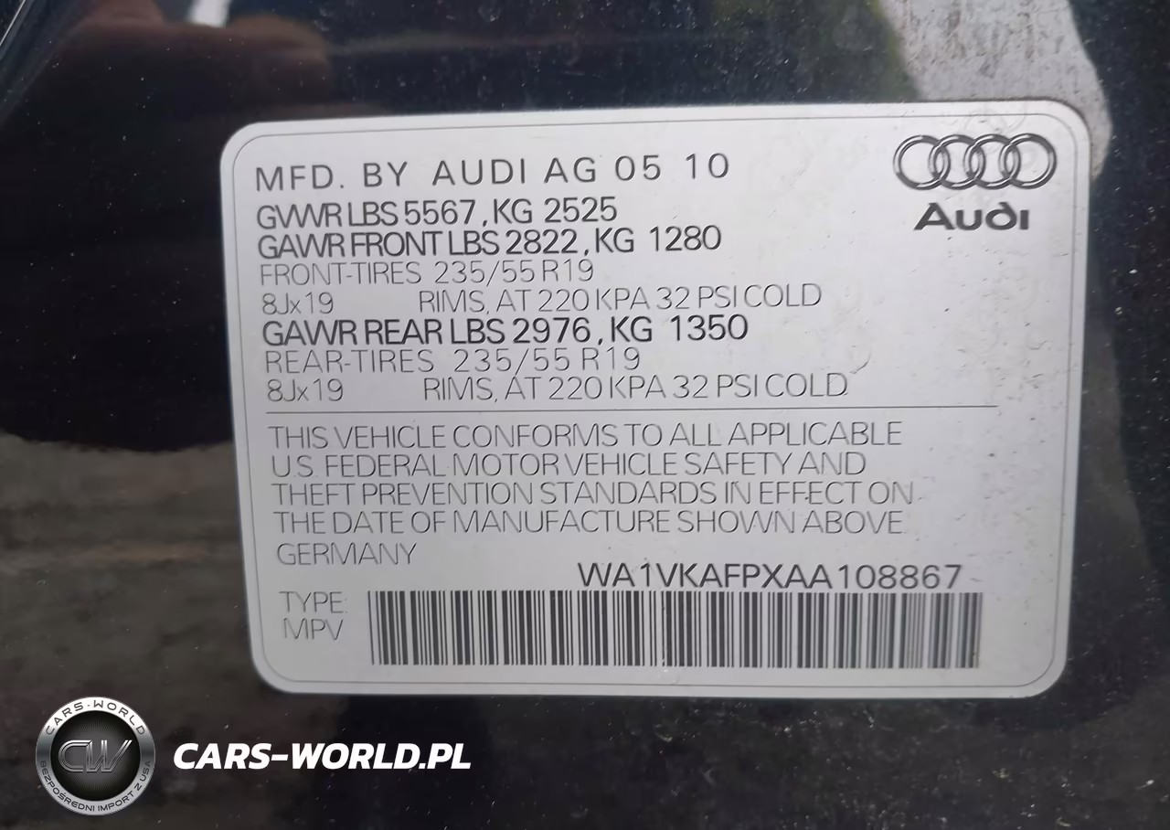 2010 Audi Q5 3.2 Premium VIN:WA1VKAFPXAA108867 - 9