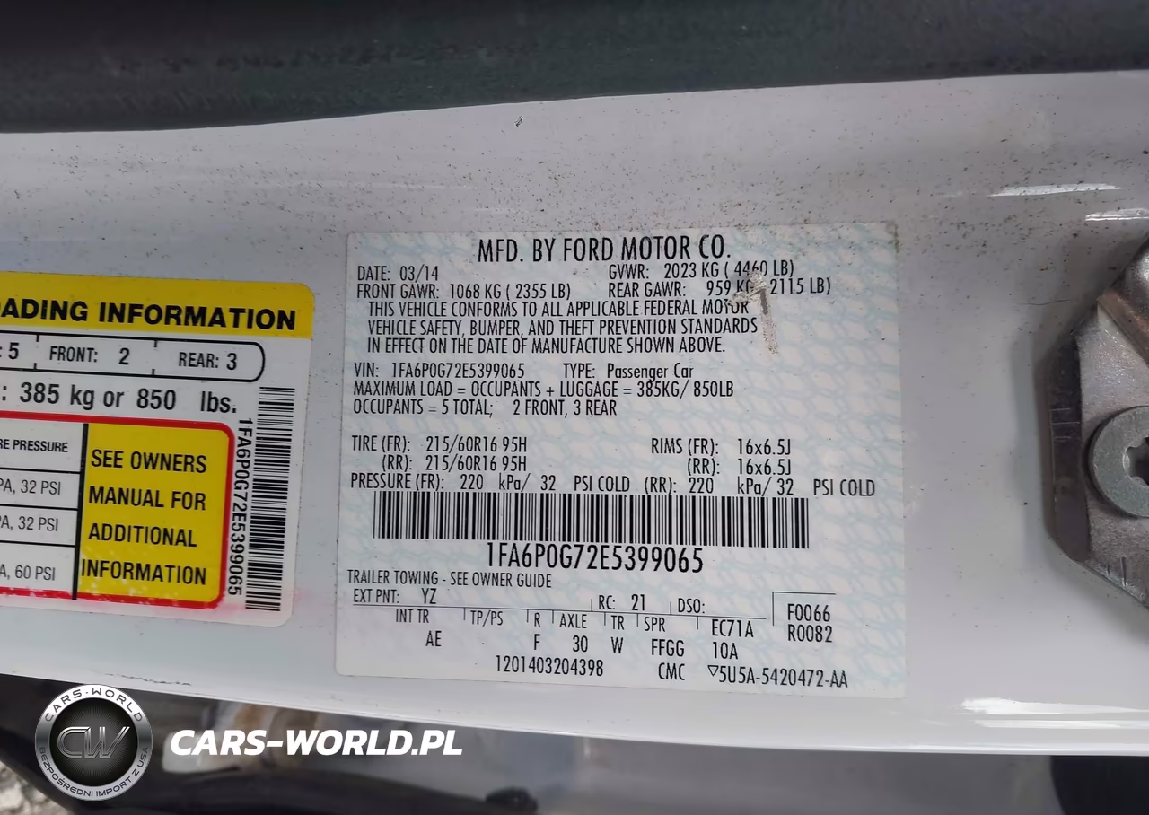 2014 Ford Fusion S VIN:1FA6P0G72E5399065 - 9