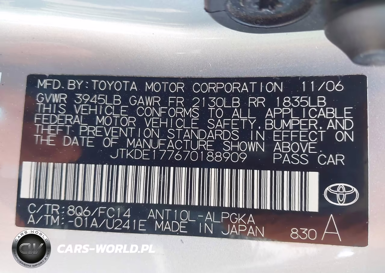 2007 Scion Tc VIN:JTKDE177670188909 - 9