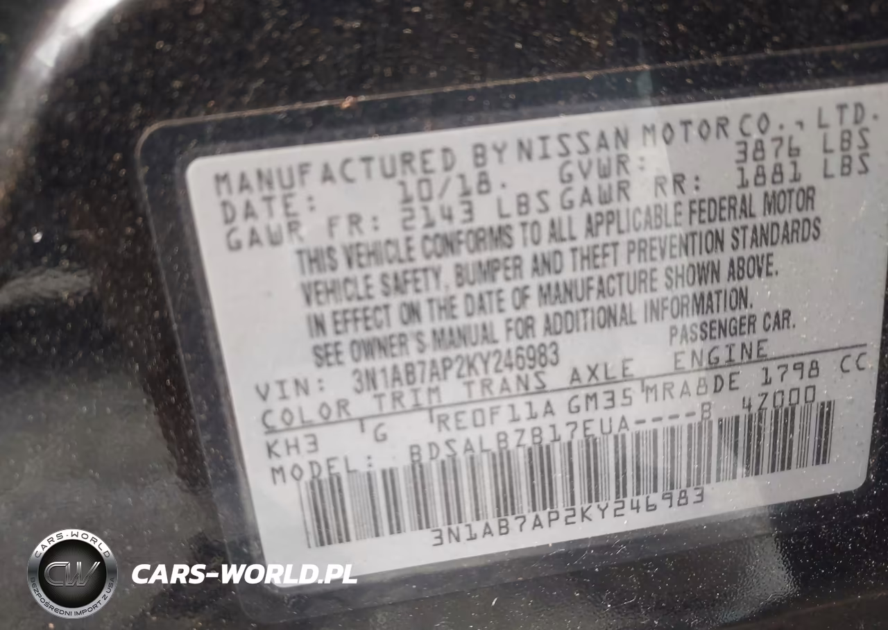 2019 Nissan Sentra S VIN:3N1AB7AP2KY246983 - 9