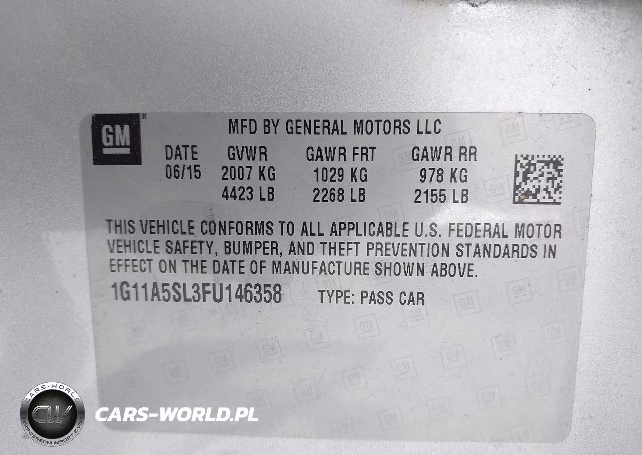 2015 Chevrolet Malibu 1Fl VIN:1G11A5SL3FU146358 - 9