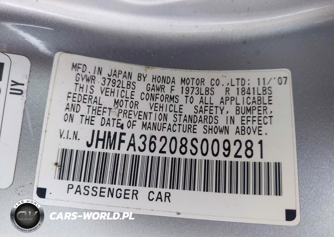 2008 Honda Civic Hybrid VIN:JHMFA36208S009281 - 9