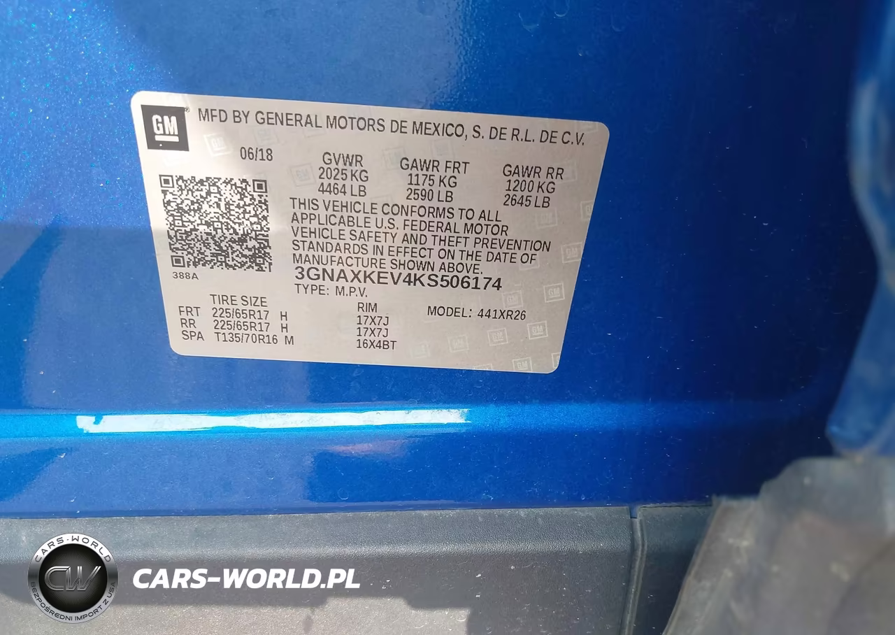2019 Chevrolet Equinox Lt VIN:3GNAXKEV4KS506174 - 9