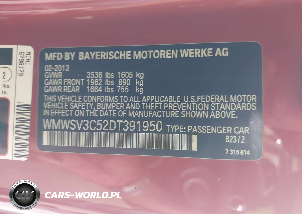 2013 Mini Hardtop Cooper S VIN:WMWSV3C52DT391950 - 9
