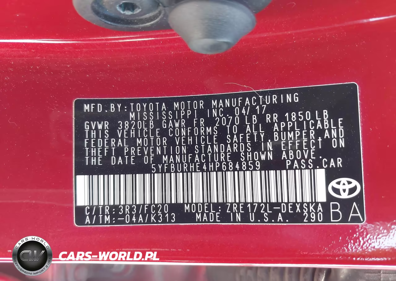 2017 Toyota Corolla Se VIN:5YFBURHE4HP684859 - 9