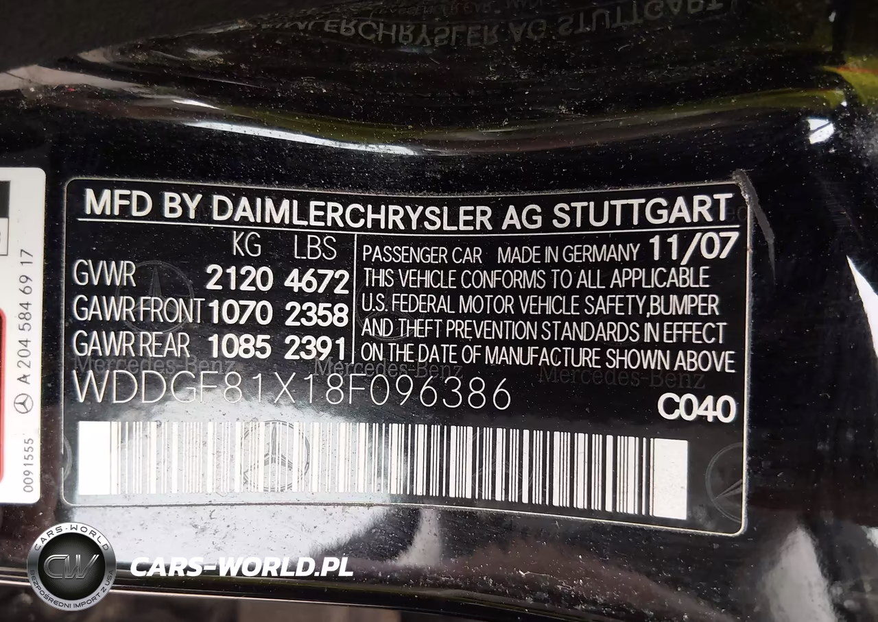 2008 Mercedes-Benz C 300 Sport 4Matic VIN:WDDGF81X18F096386 - 9