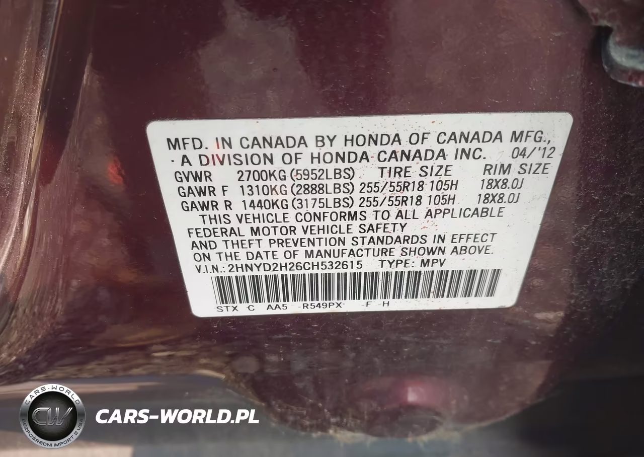 2012 Acura Mdx VIN:2HNYD2H26CH532615 - 9