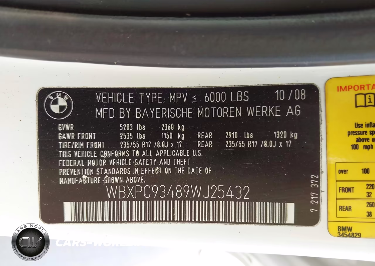 2009 BMW X3 xDrive30I VIN:WBXPC93489WJ25432 - 9