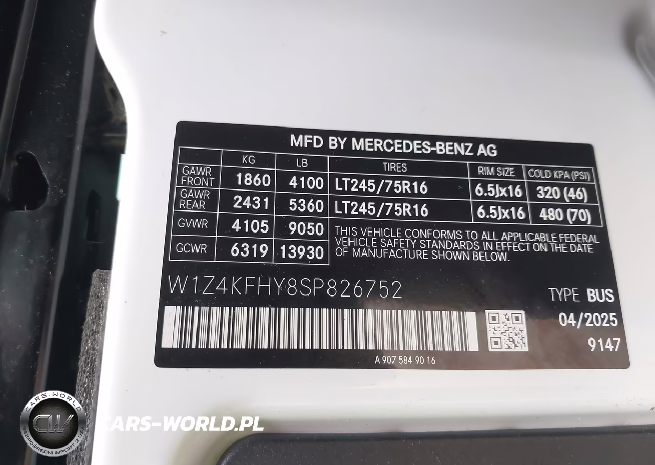 2025 Mercedes-Benz Sprinter 2500 Standard Roof 4-Cyl Diesel VIN:W1Z4KFHY8SP826752 - 9