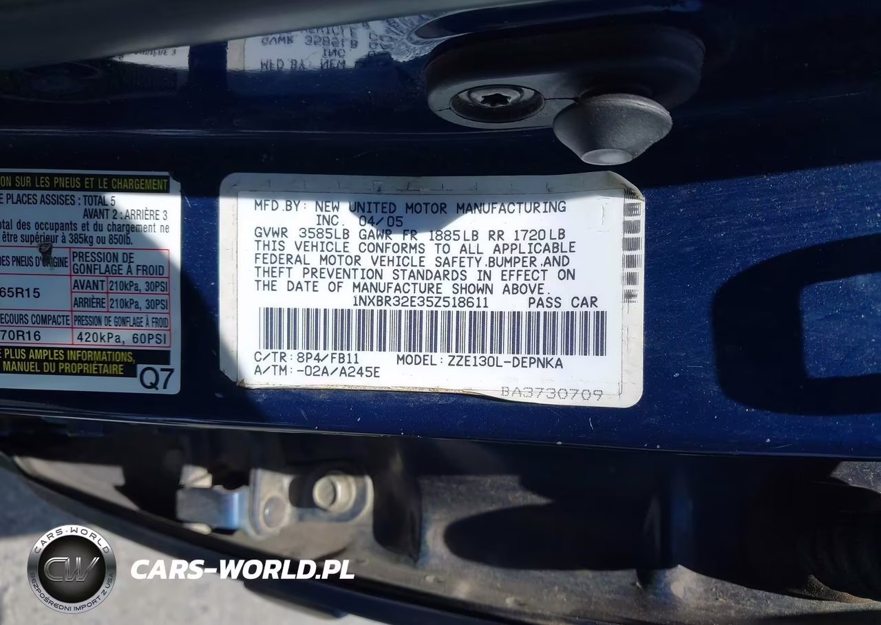 2005 Toyota Corolla Le VIN:1NXBR32E35Z518611 - 9