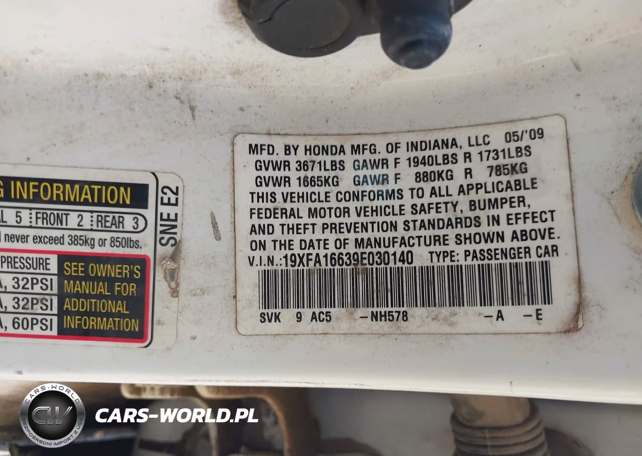2009 Honda Civic Lx-S VIN:19XFA16639E030140 - 9
