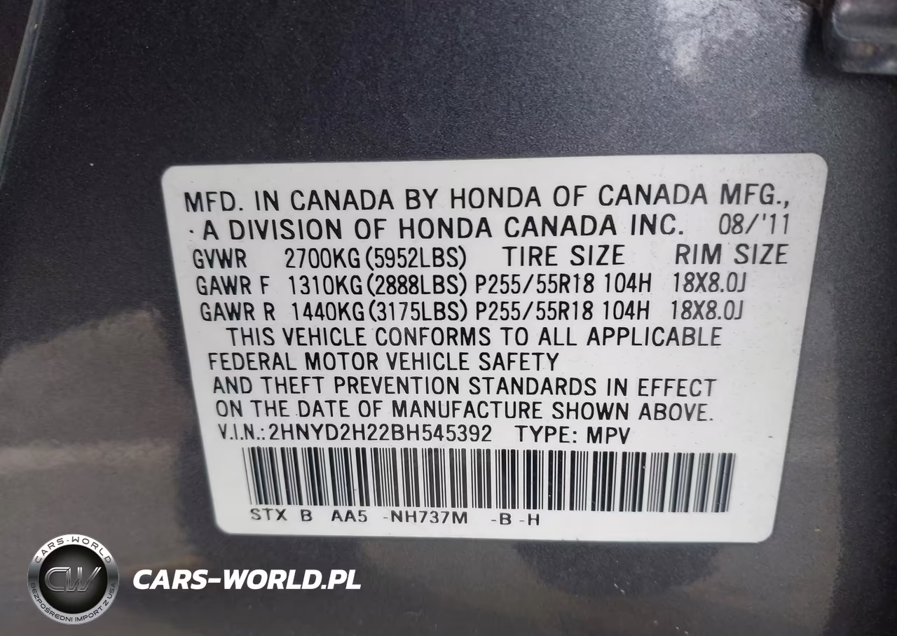 2011 Acura Mdx VIN:2HNYD2H22BH545392 - 9