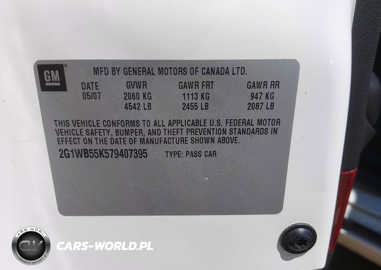 2007 Chevrolet Impala Ls VIN:2G1WB55K579407395 - 9