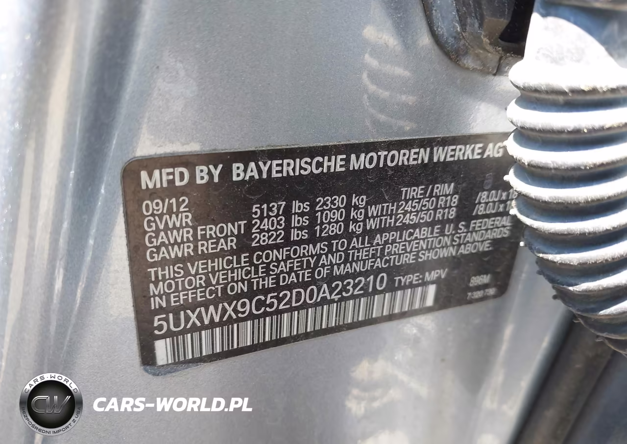2013 BMW X3 xDrive28I VIN:5UXWX9C52D0A23210 - 9