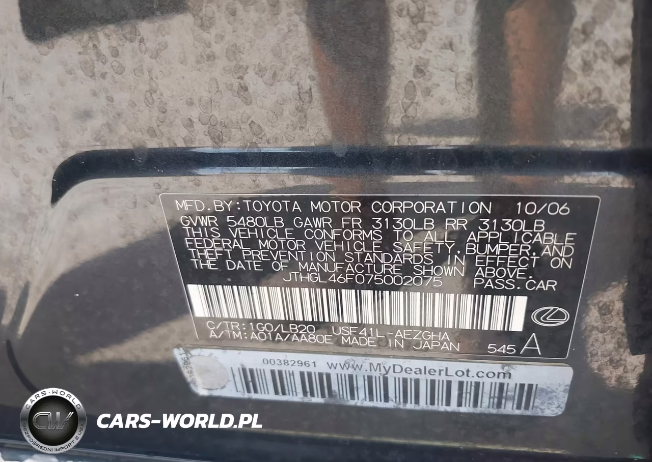 2007 Lexus Ls 460 L VIN:JTHGL46F075002075 - 9