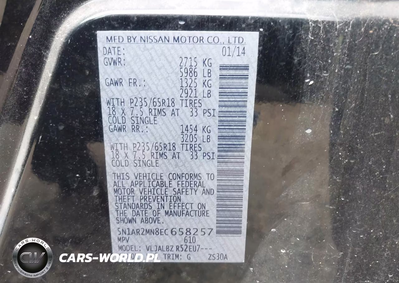 2014 Nissan Pathfinder S VIN:5N1AR2MN8EC658257 - 9