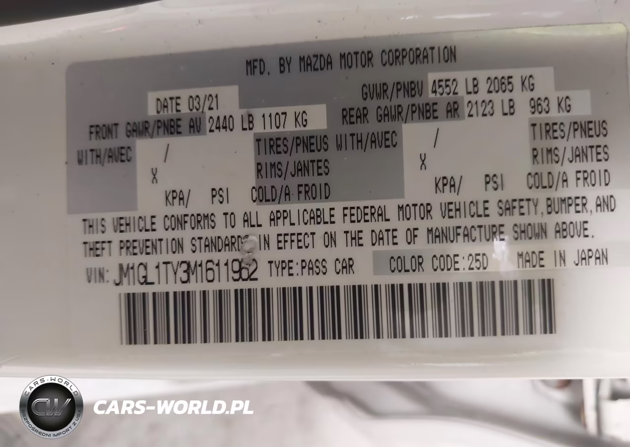 2021 Mazda Mazda6 Grand Touring VIN:JM1GL1TY3M1611962 - 9