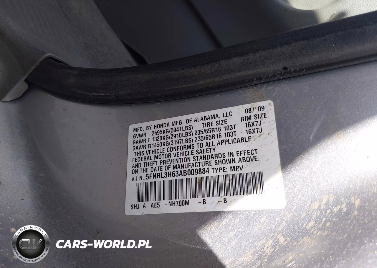 2010 Honda Odyssey Ex-L VIN:5FNRL3H63AB009884 - 9