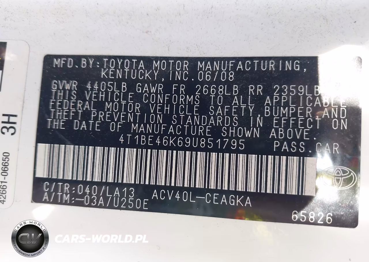 2009 Toyota Camry Xle VIN:4T1BE46K69U851795 - 9