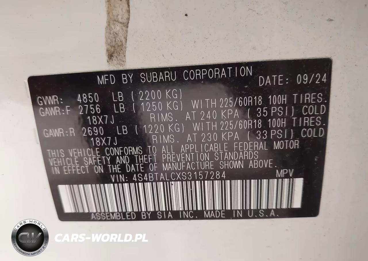 2025 Subaru Outback Onyx Edition VIN:4S4BTALCXS3157284 - 9