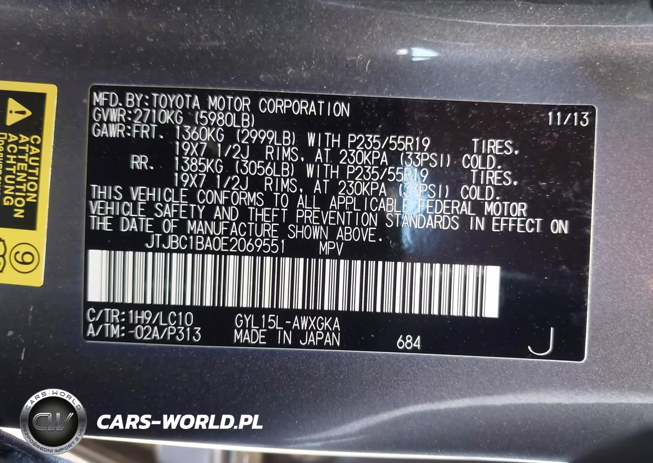 2014 Lexus Rx 450H VIN:JTJBC1BA0E2069551 - 9