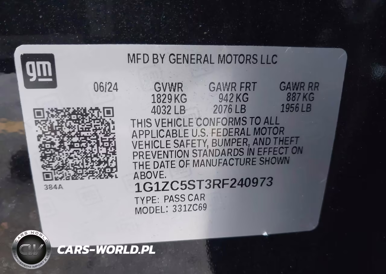 2024 Chevrolet Malibu Fwd 1Fl VIN:1G1ZC5ST3RF240973 - 9