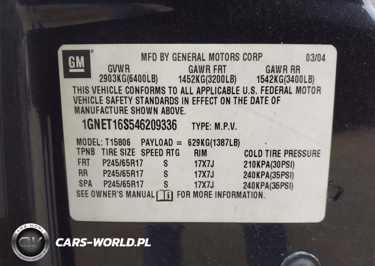 2004 Chevrolet Trailblazer Ext Ls VIN:1GNET16S546209336 - 9