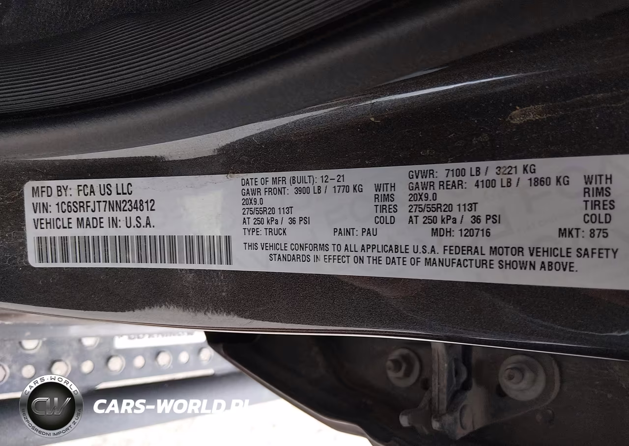 2022 Ram 1500 Laramie 4X4 5'7 Box VIN:1C6SRFJT7NN234812 - 9