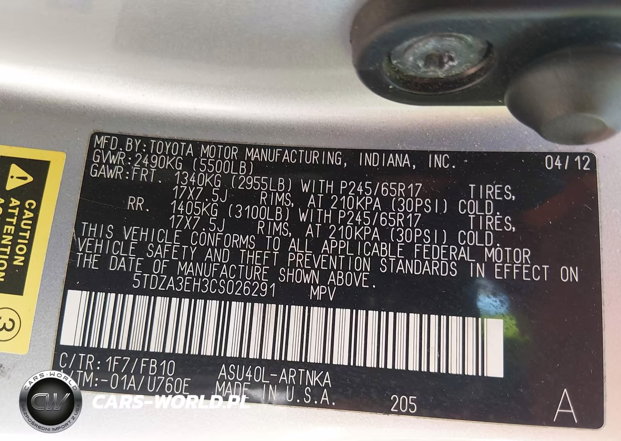 2012 Toyota Highlander VIN:5TDZA3EH3CS026291 - 9