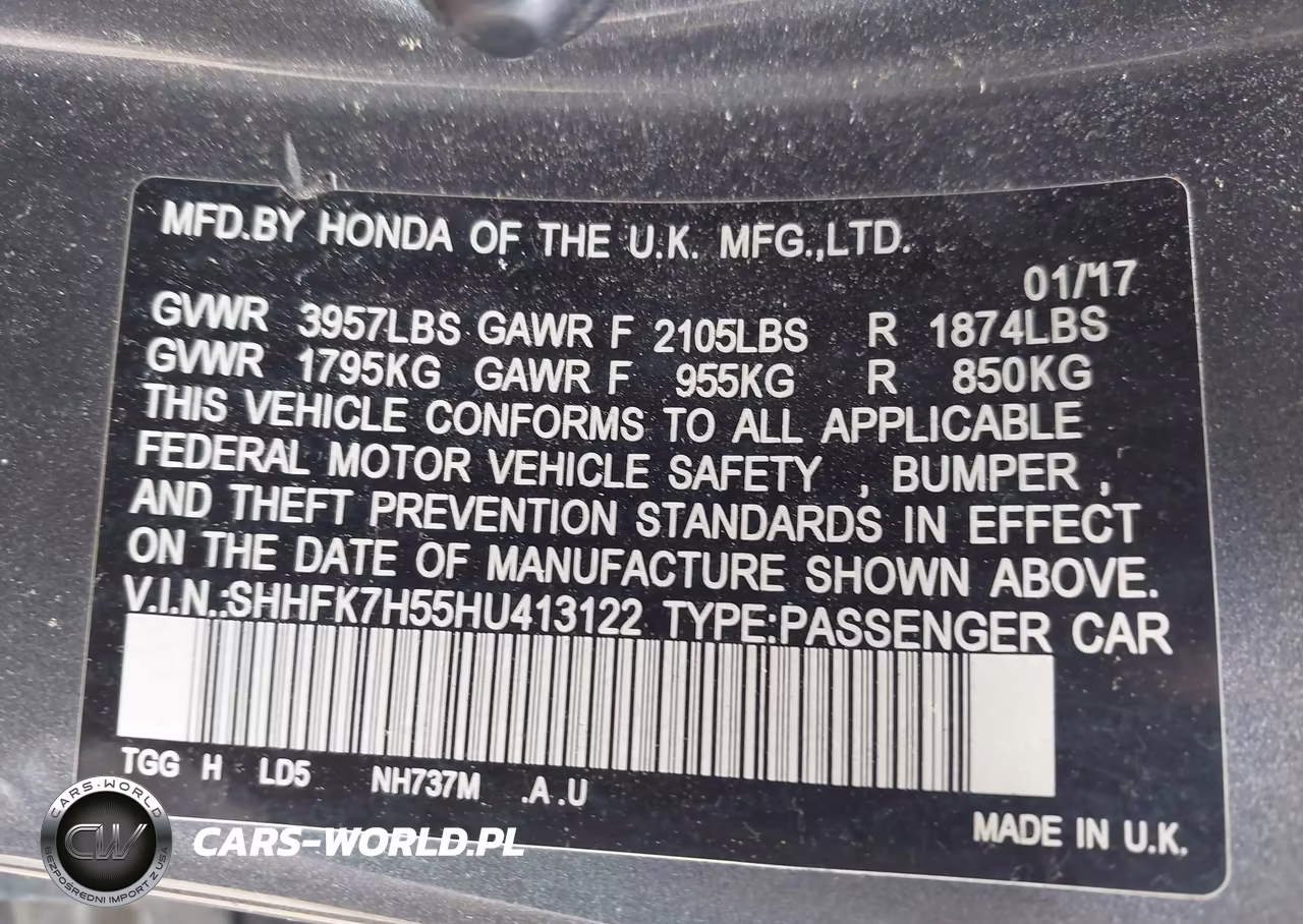 2017 Honda Civic Ex VIN:SHHFK7H55HU413122 - 9