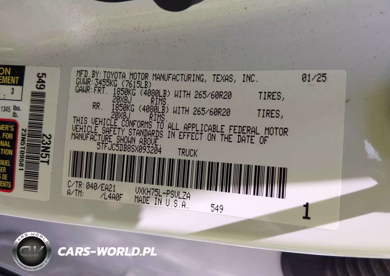 2025 Toyota Tundra Hybrid Limited Crewmax 6.4' Bed VIN:5TFJC5DB8SX093204 - 9
