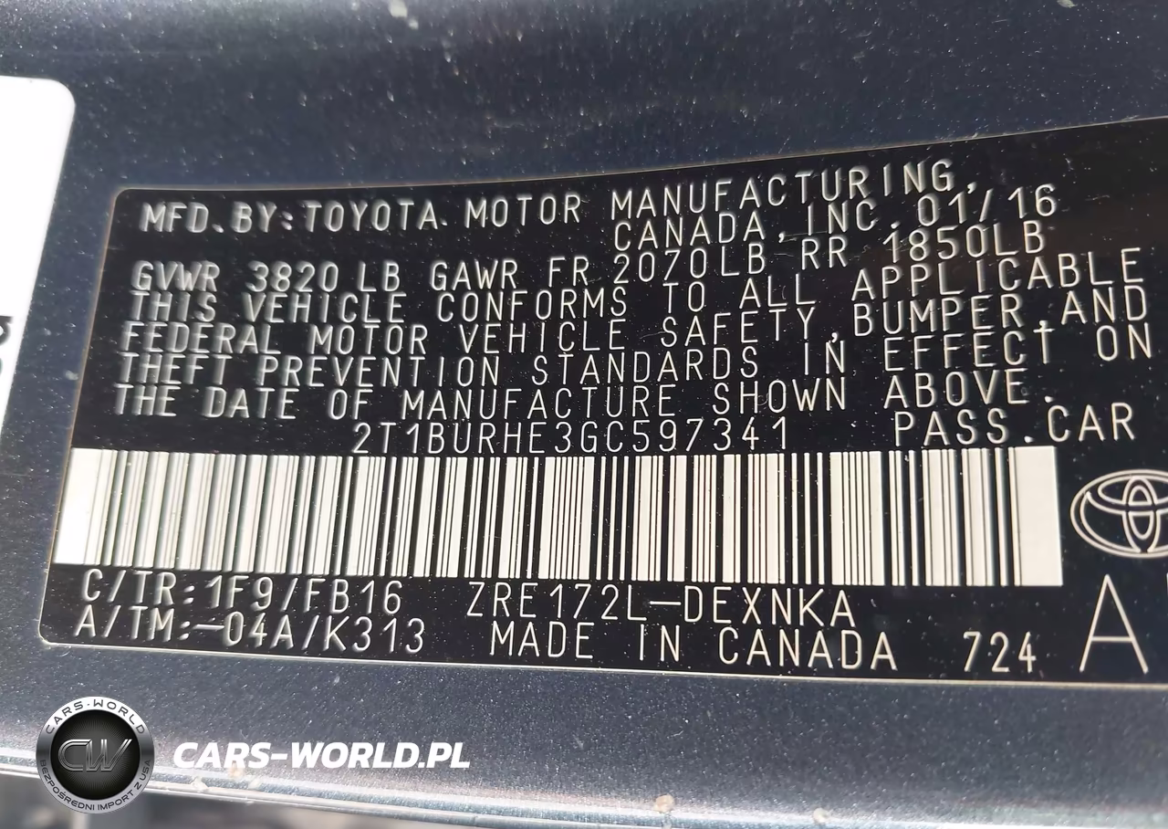 2016 Toyota Corolla Le VIN:2T1BURHE3GC597341 - 9