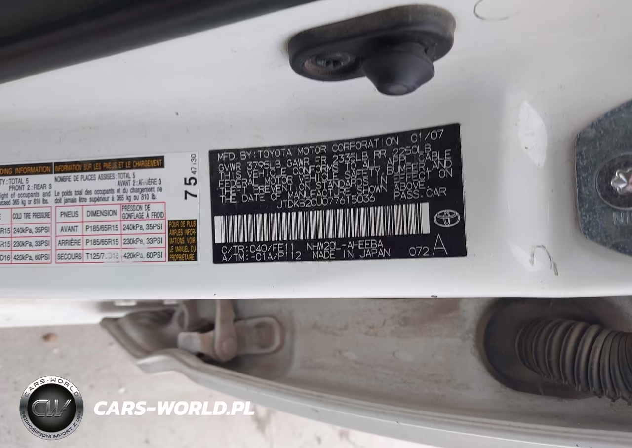 2007 Toyota Prius VIN:JTDKB20U077615036 - 9