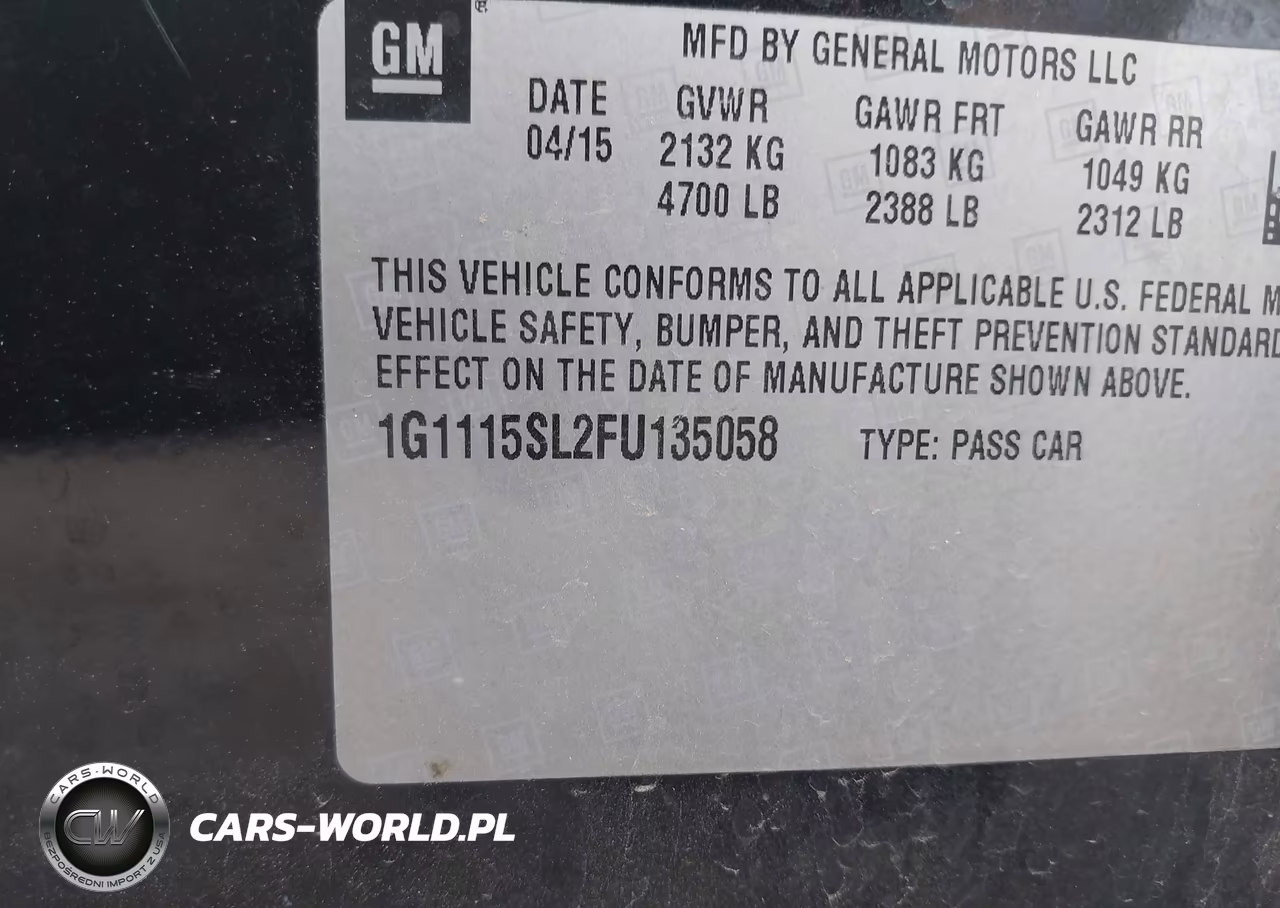 2015 Chevrolet Impala 1Lt VIN:1G1115SL2FU135058 - 9