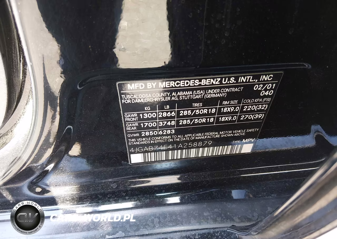 2001 Mercedes-Benz Ml 55 Amg VIN:4JGAB74E41A258879 - 9