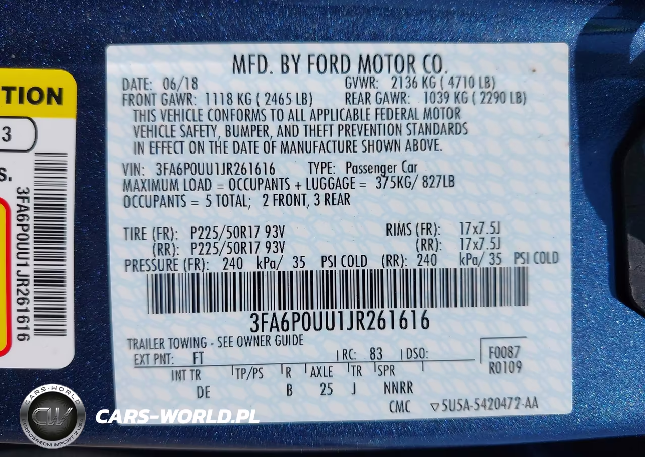 2018 Ford Fusion Hybrid S VIN:3FA6P0UU1JR261616 - 9