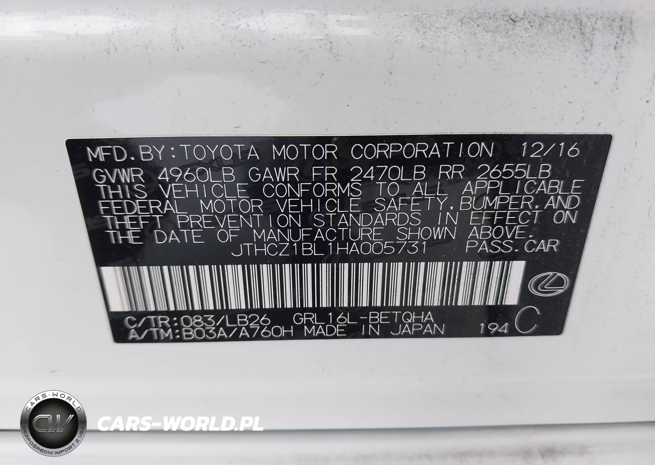 2017 Lexus Gs 350 F Sport VIN:JTHCZ1BL1HA005731 - 9