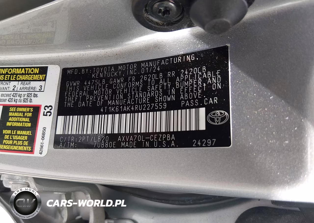 2024 Toyota Camry Xse VIN:4T1K61AK4RU227559 - 9