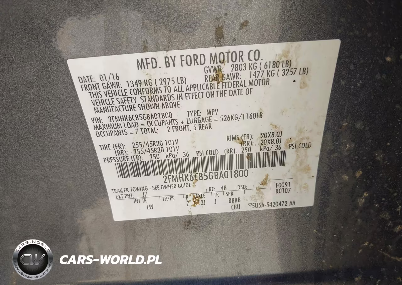 2016 Ford Flex Sel VIN:2FMHK6C85GBA01800 - 9