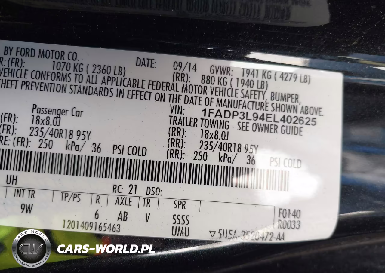2014 Ford Focus St VIN:1FADP3L94EL402625 - 9