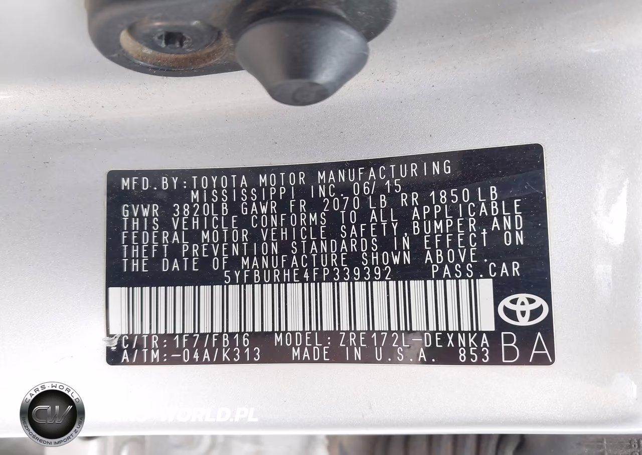 2015 Toyota Corolla Le VIN:5YFBURHE4FP339392 - 9