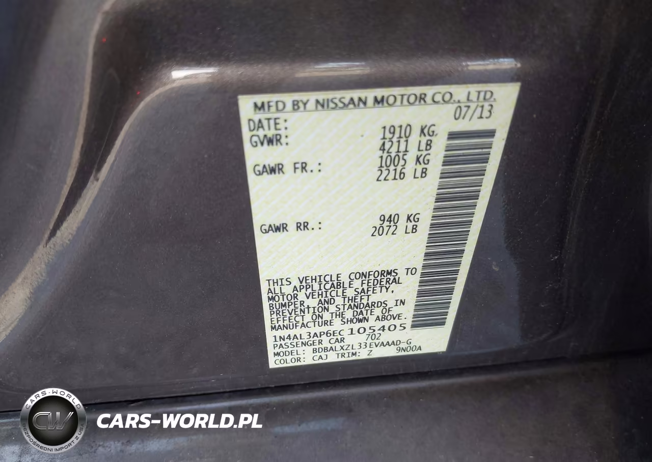 2014 Nissan Altima 2.5 Sl VIN:1N4AL3AP6EC105405 - 9