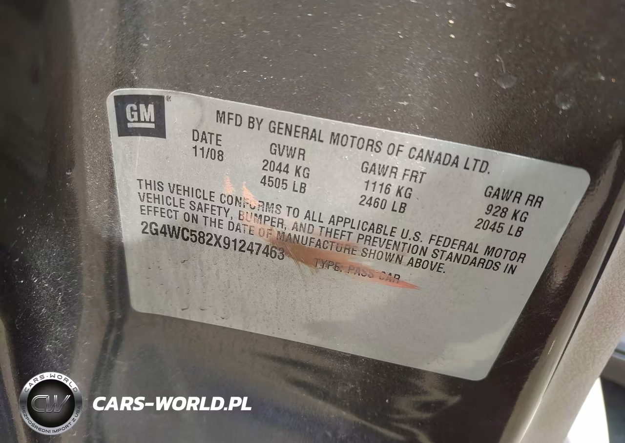 2009 Buick Lacrosse Cx VIN:2G4WC582X91247463 - 9