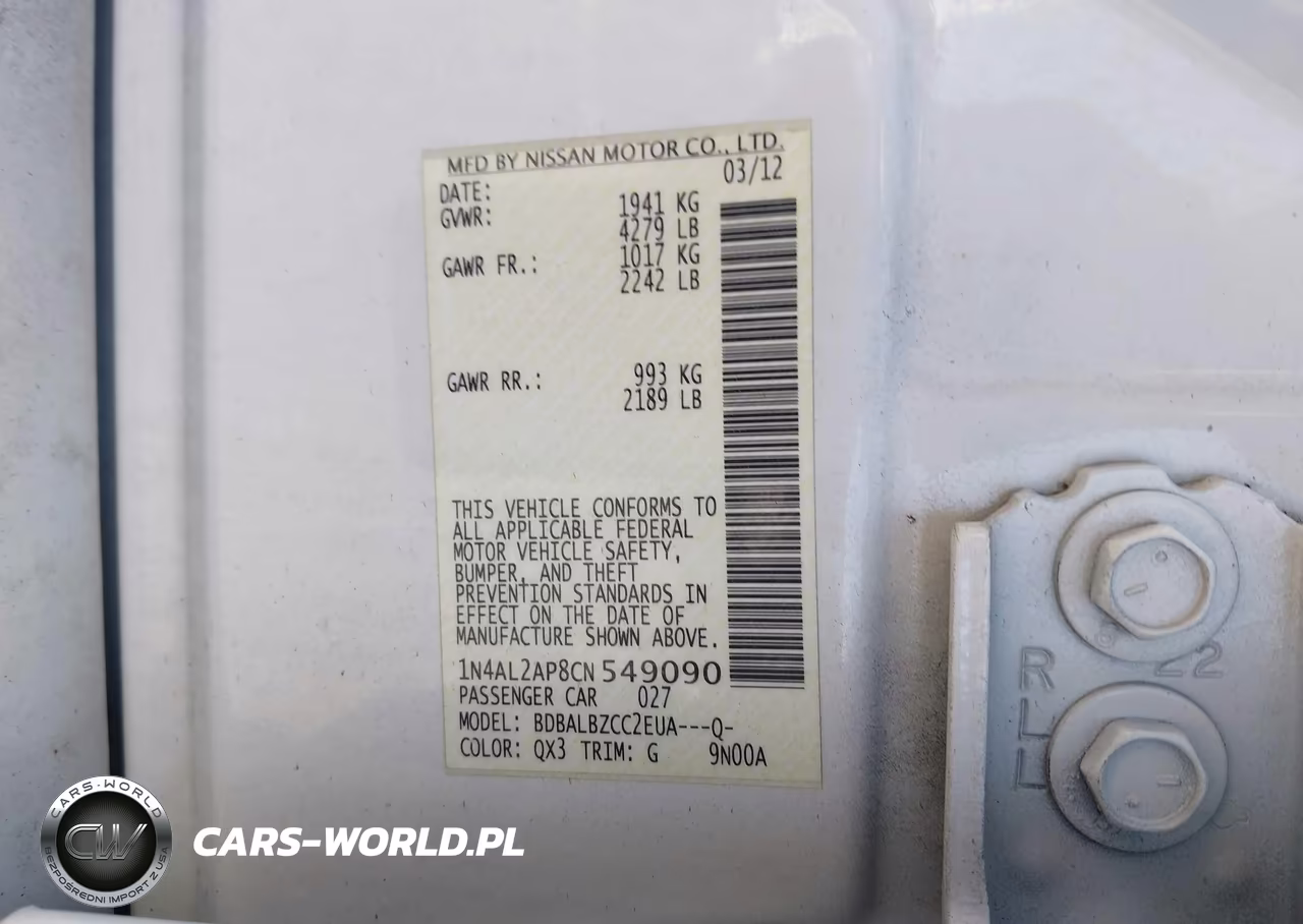 2012 Nissan Altima 2.5 S VIN:1N4AL2AP8CN549090 - 9