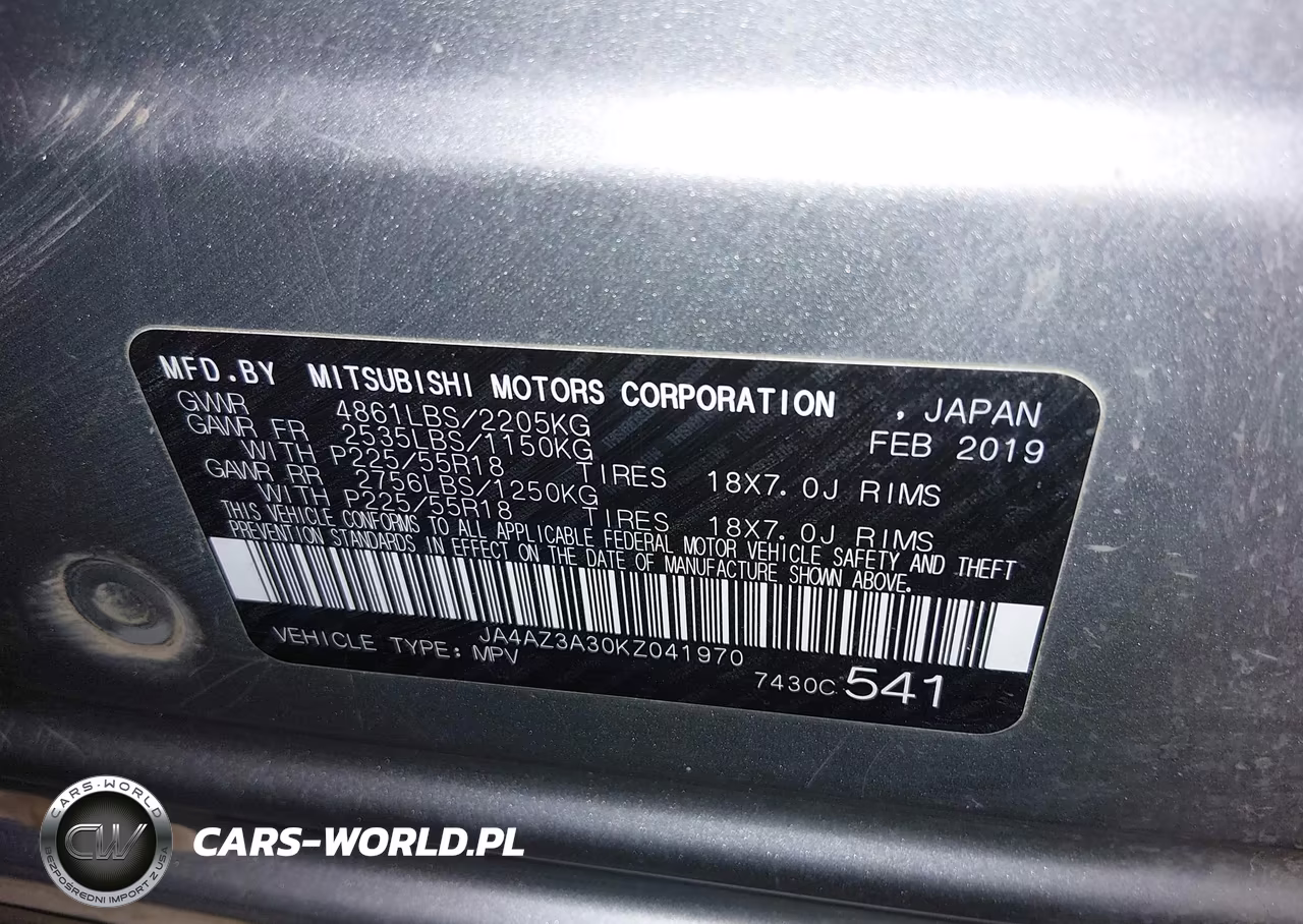 2019 Mitsubishi Outlander Sel VIN:JA4AZ3A30KZ041970 - 9