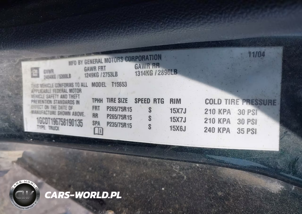 2005 Chevrolet Colorado Ls VIN:1GCDT196758190135 - 9