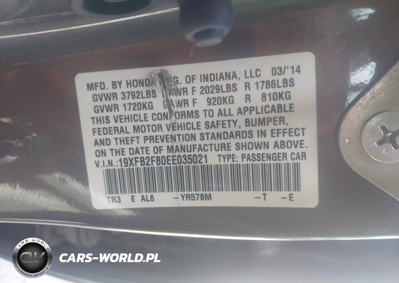 2014 Honda Civic Ex VIN:19XFB2F80EE035021 - 9