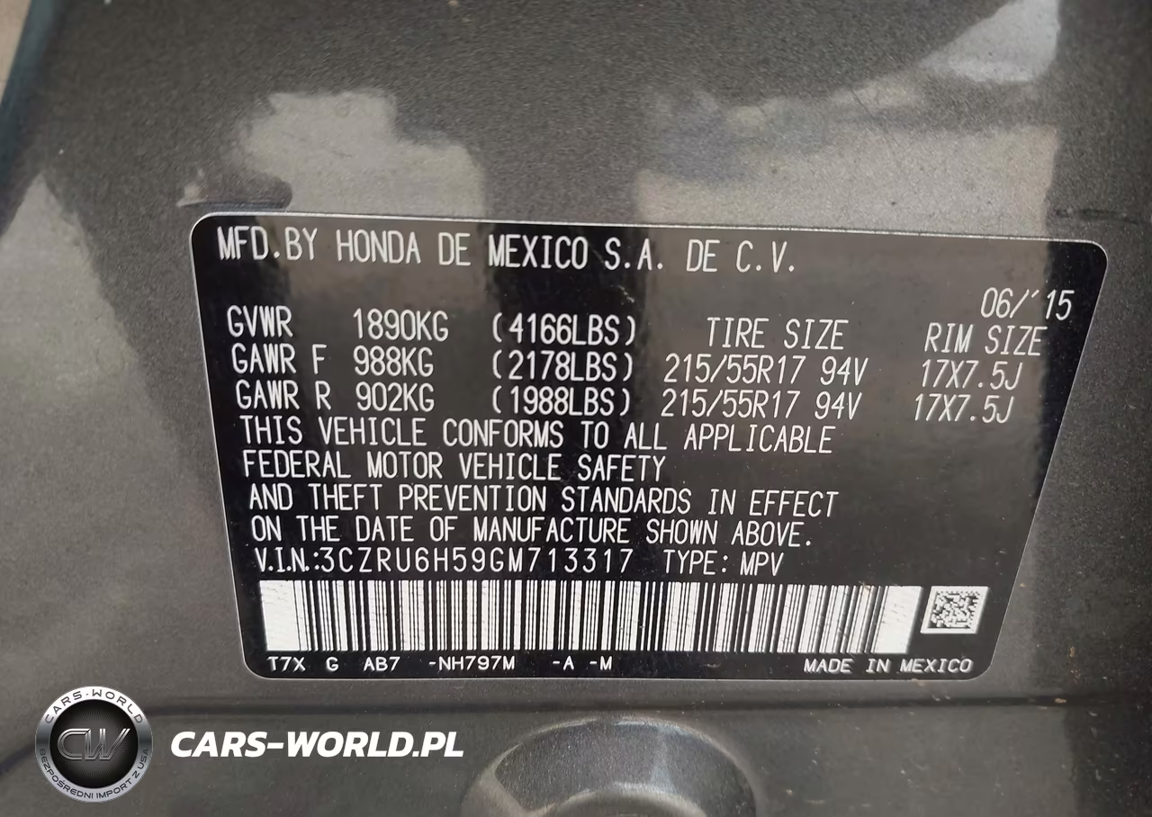 2016 Honda Hr-V Ex VIN:3CZRU6H59GM713317 - 9