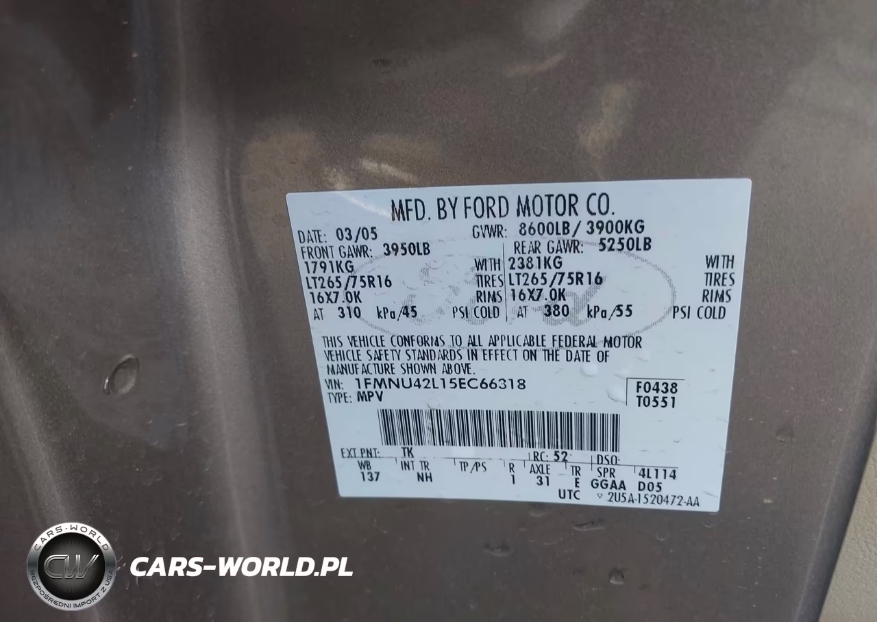 2005 Ford Excursion Limited VIN:1FMNU42L15EC66318 - 9