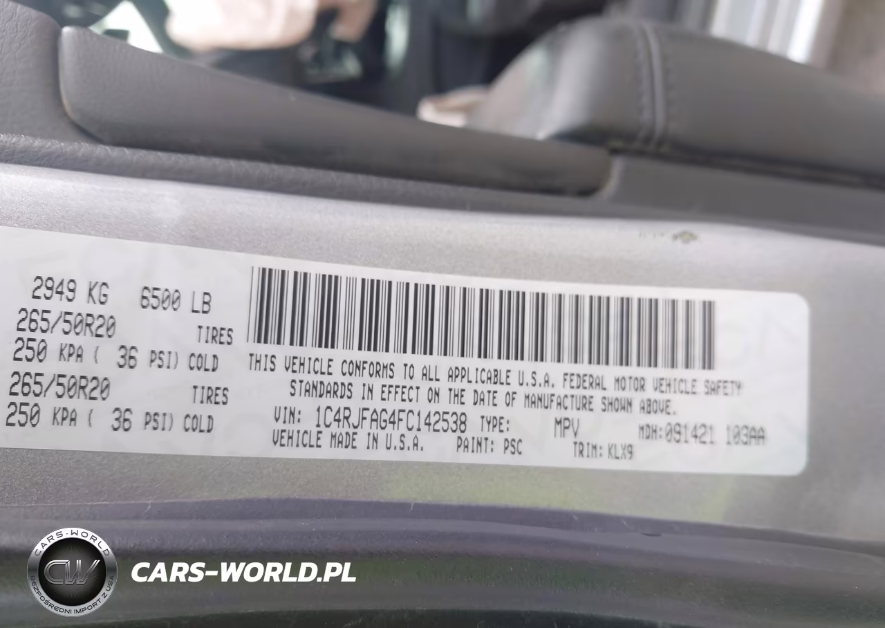 2015 Jeep Grand Cherokee Altitude VIN:1C4RJFAG4FC142538 - 9